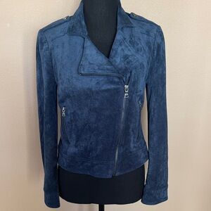 BCBGMaxAzria Deep Blue Suede Jacket